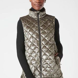 NWT Athleta M Whisper Metallic Velvet Vest SIZE XS $159.00